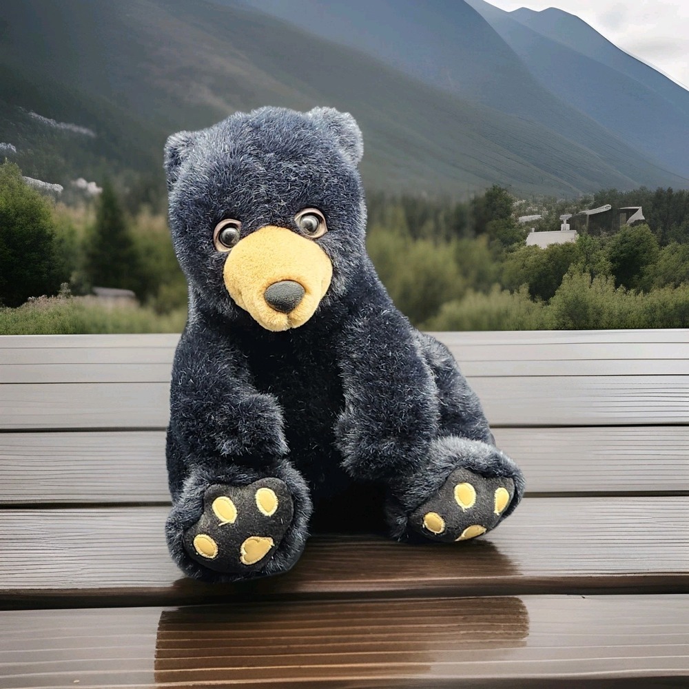 Vintage 12" Plush Creations Inc Black Bear Stuffed Animal 1988